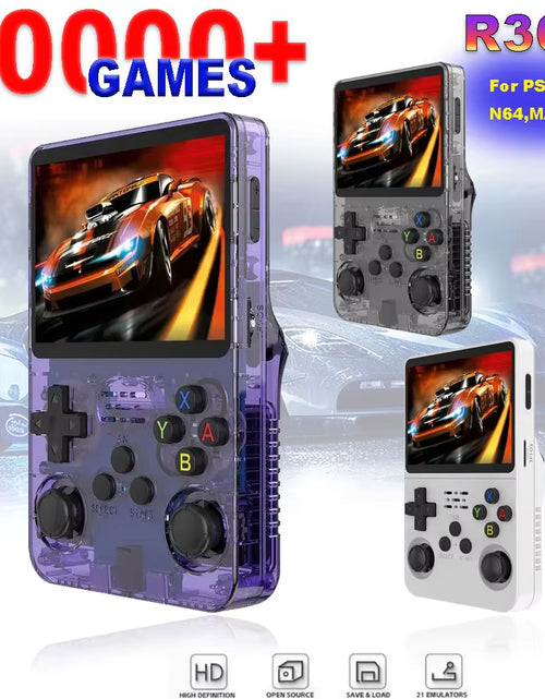 Load image into Gallery viewer, R36S Handheld Game Console 3.5 Inch IPS Screen 64G Linux Portable Video Games Player Open Source System Arcade Retro Games
