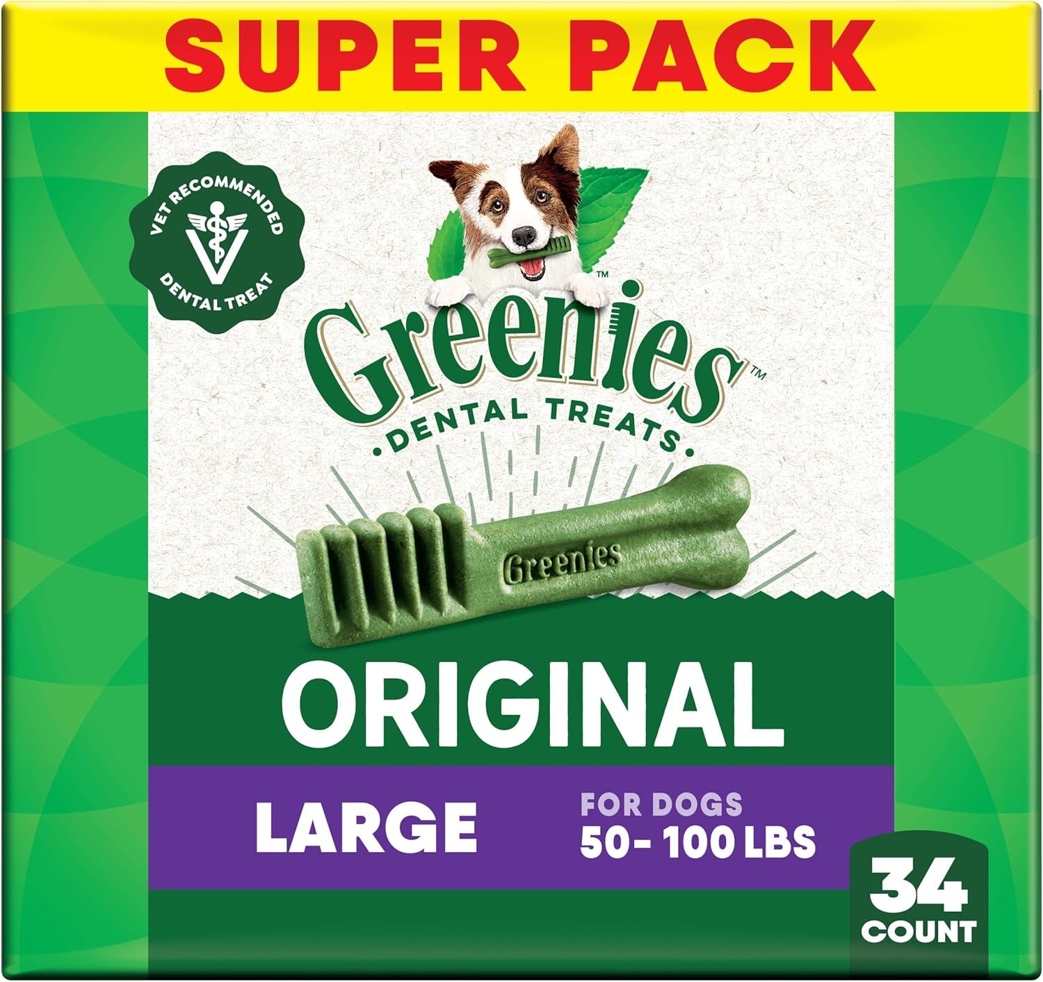 Original Large Dog Natural Dental Treats (50 -100 Lb. Dogs)