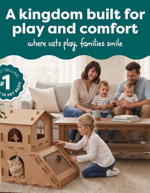 Load image into Gallery viewer, Cat Scratchers with Catnip - Tiger Tough Multi-Level Cat House Scratcher Playgrounds, Classic Reversible Scratching Board, Interactive Busy Box Toy Scratcher, and More
