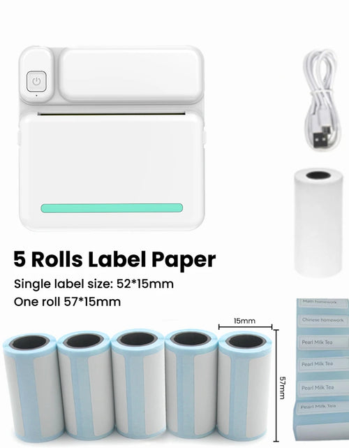 Load image into Gallery viewer, Portable Mini Printer Thermal Label Printer Sticker Inkless HD Pocket Printers for Phone Bluetooth Miniprint Printing Photo
