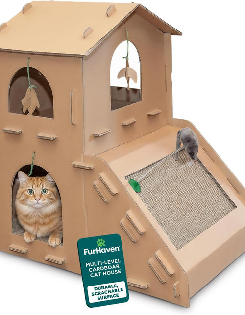 Load image into Gallery viewer, Cat Scratchers with Catnip - Tiger Tough Multi-Level Cat House Scratcher Playgrounds, Classic Reversible Scratching Board, Interactive Busy Box Toy Scratcher, and More
