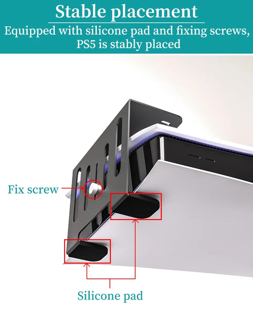 Load image into Gallery viewer, Under Desk Holder for Ps5/Pro/Slim Metal Horizontal Stealth Mount Support Compatible with PS5 Disc&amp;Digital Edition Stand

