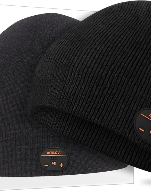 Load image into Gallery viewer, Bluetooth Beanie, Double-Layer Wool Lining Bluetooth Hat Beanie for Men/Women/Teens/Family, 20Hrs Playing, Gift Packaging for Christmas Stocking Stuffers Thanksgiving (001-Black)
