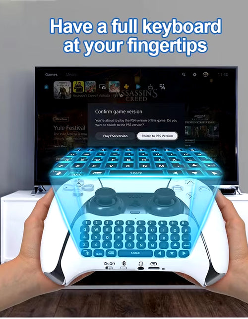 Load image into Gallery viewer, Wireless Keyboard for PS5 Controller Handle Bluetooth External Keyboard for Playstation5 Chatpad Bluetooth Keyboard
